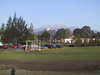 Paysage de Puebla où au fond se trouve le volcan Ixtaccihuatl